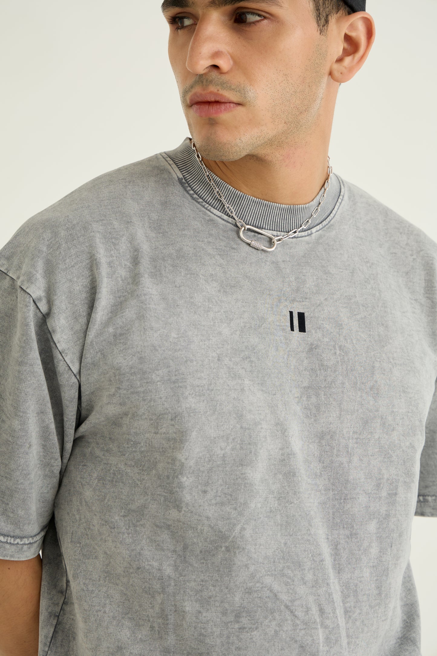 Flock Washed Light Grey Tshirt
