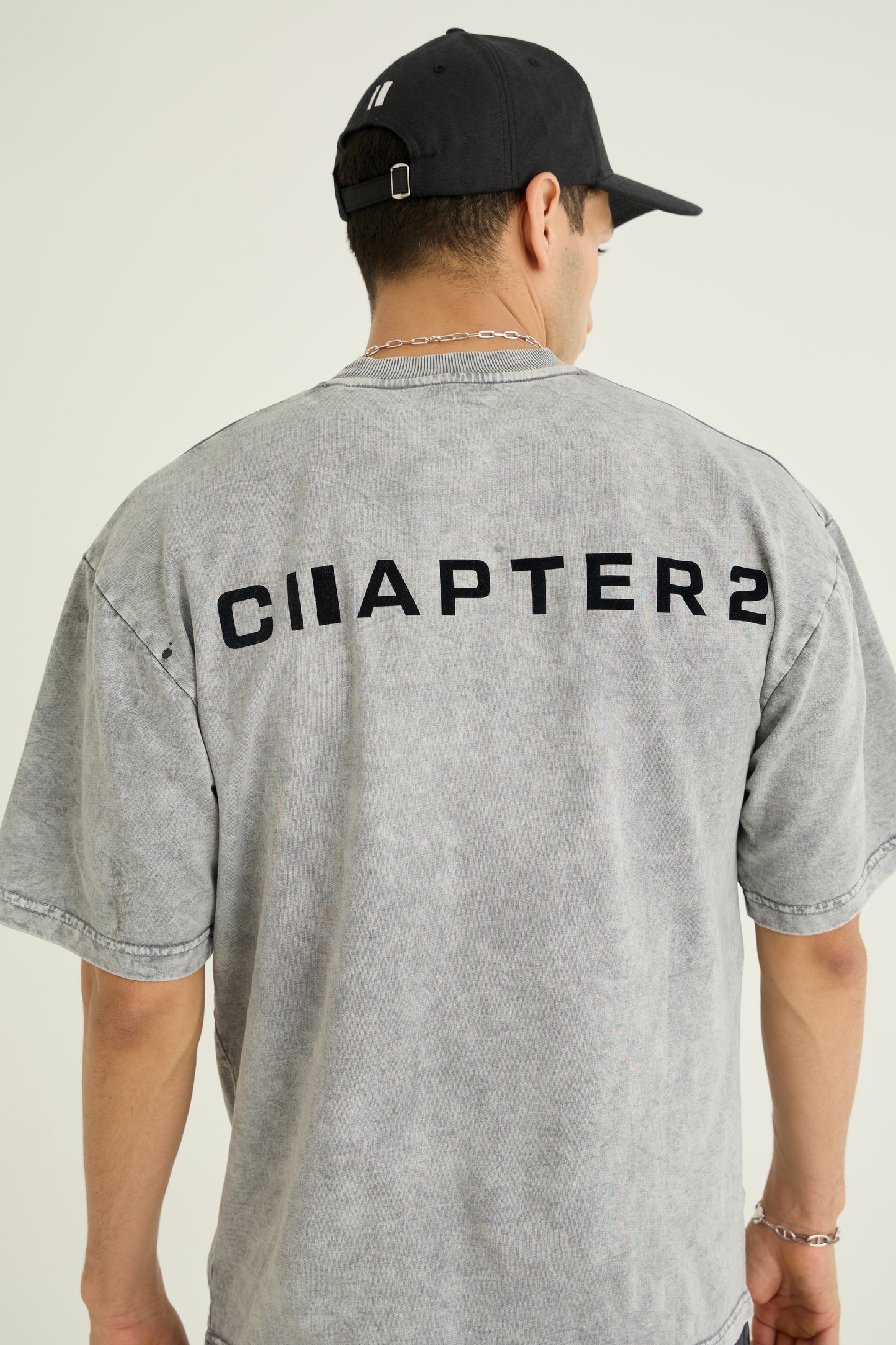 Flock Washed Light Grey Tshirt