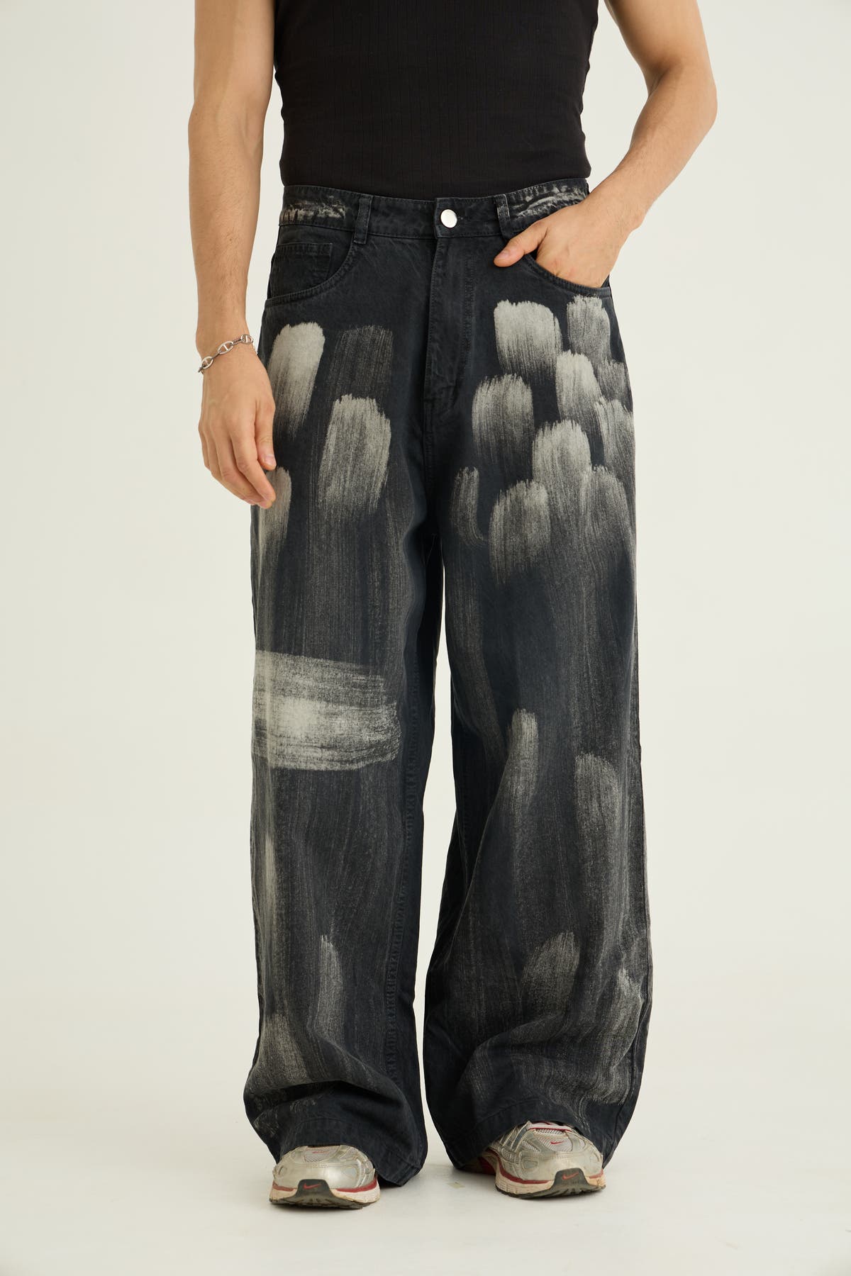 Chapter2Drip Brushed baggy denims