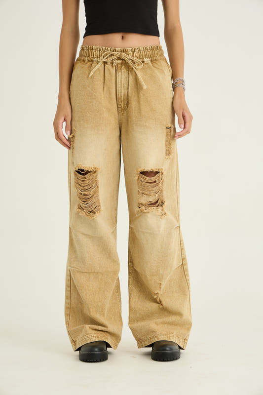 Chapter2Drip Sand Wash baggy denim