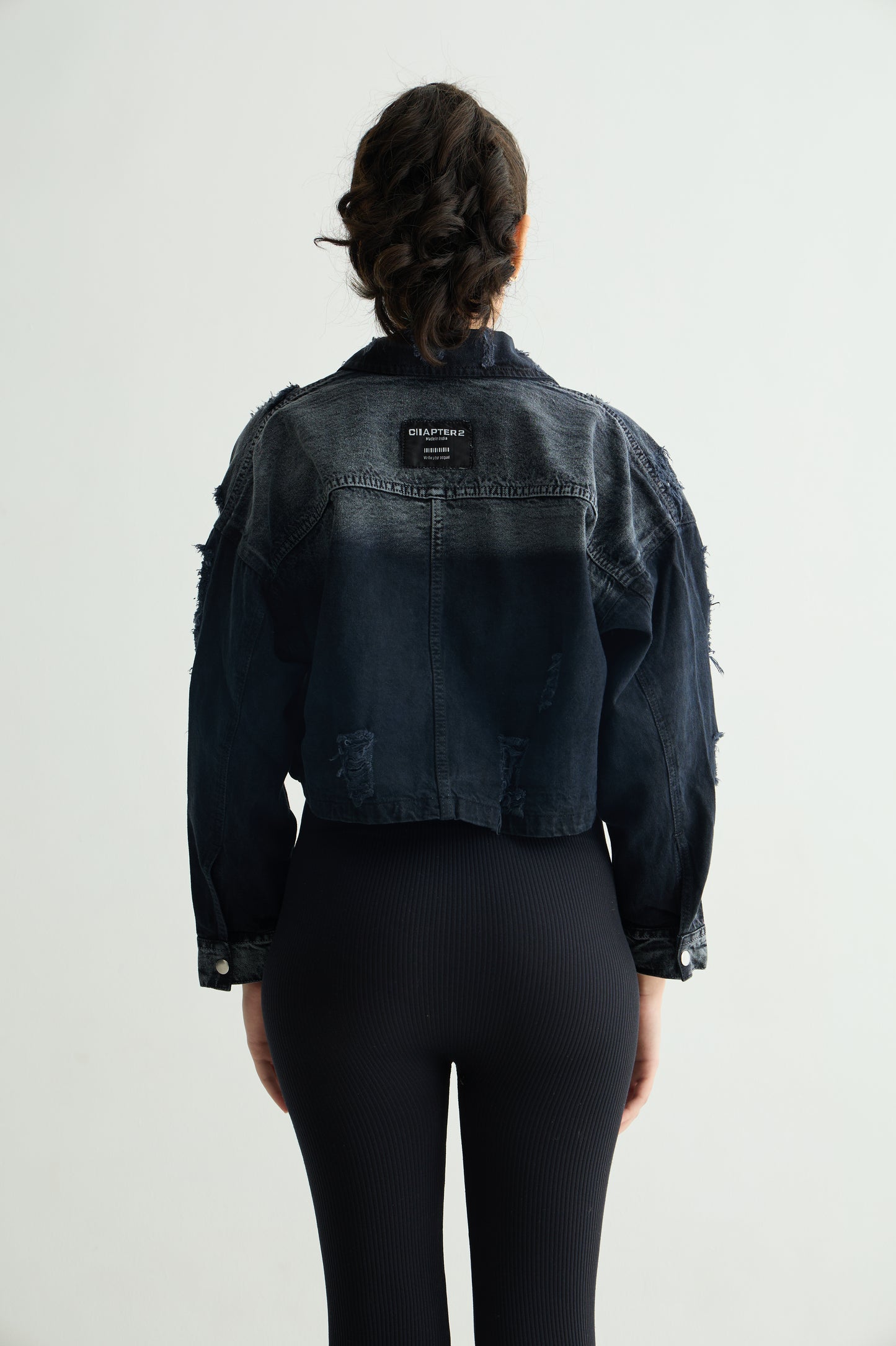 Acid Wash Blue-Grey Cropped Jacket