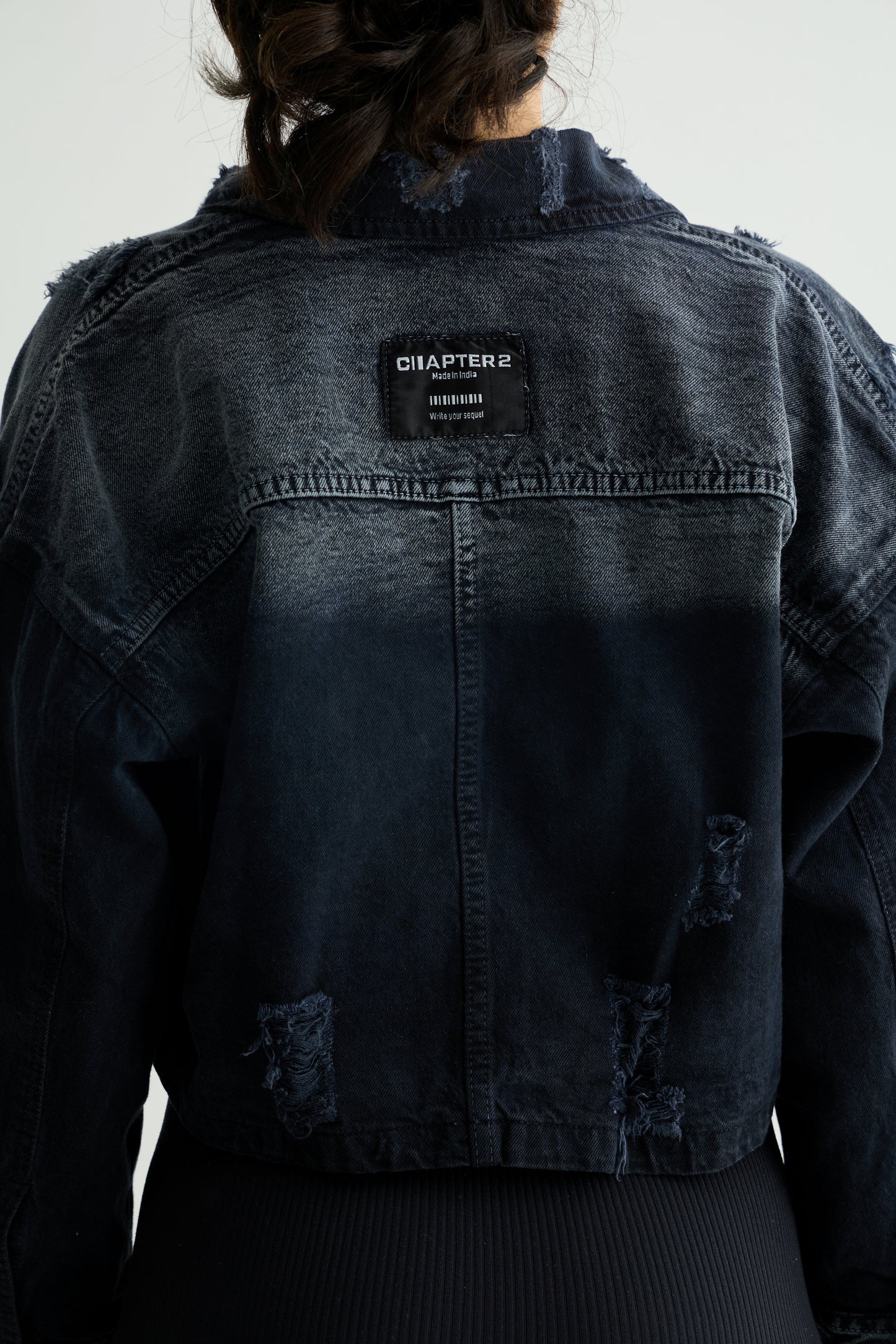 Acid Wash Blue-Grey Cropped Jacket