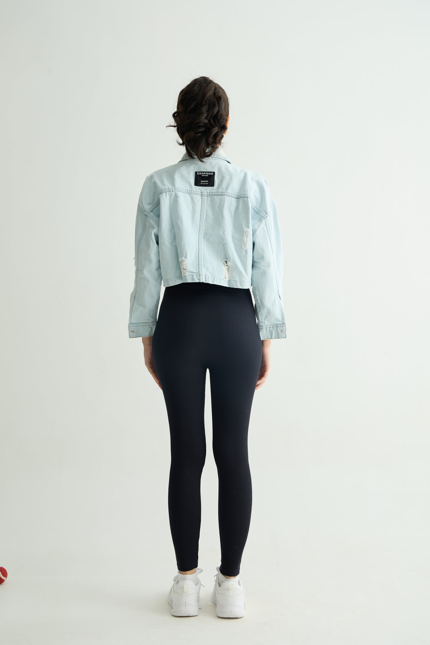 LIGHT BLUE CROPPED  JACKET