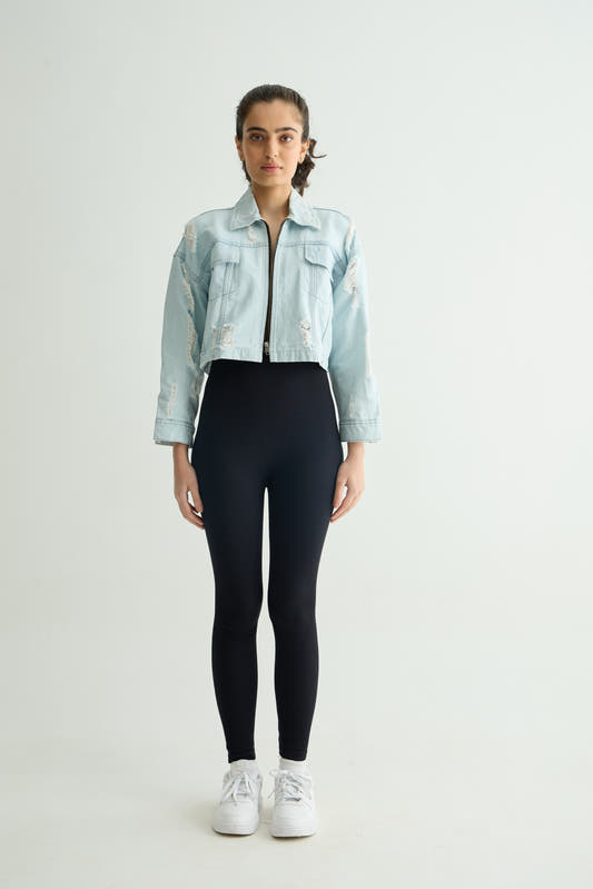 Chapter2Drip Light Blue cropped jacket — view 2