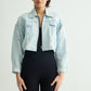 LIGHT BLUE CROPPED  JACKET