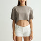Chapter2Drip Grey cropped tee — view 2