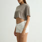 Chapter2Drip Grey cropped tee — view 3