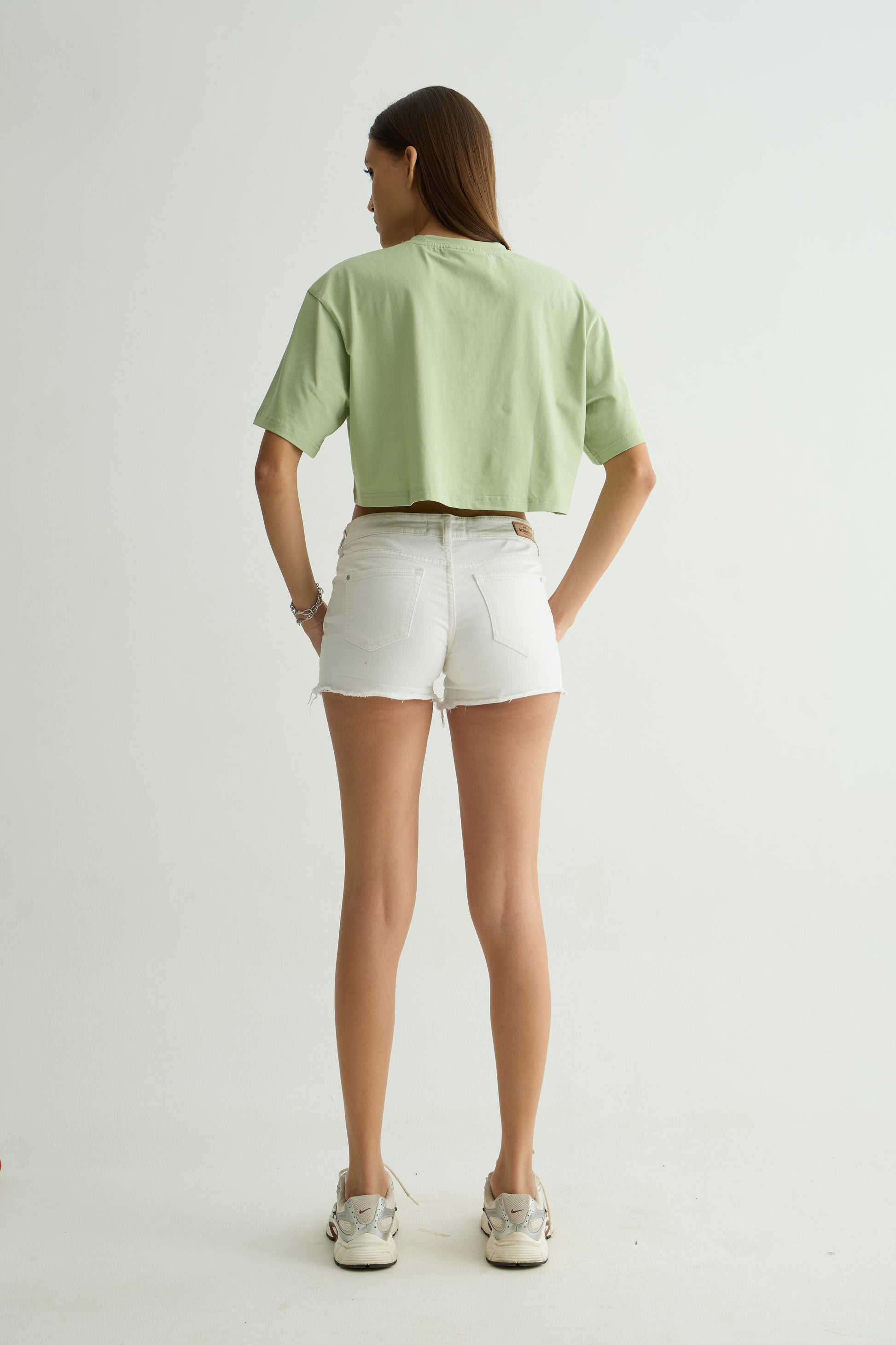 Chapter2Drip Mint Green cropped tee — view 4