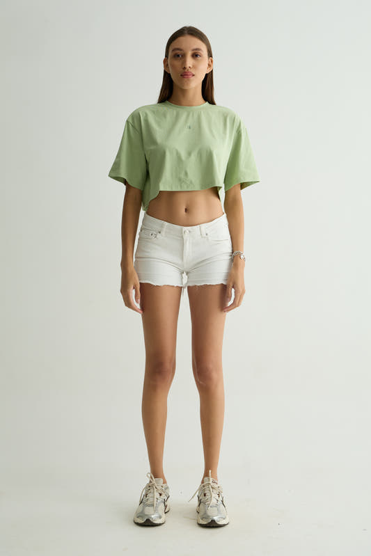 Chapter2Drip Mint Green cropped tee — view 2