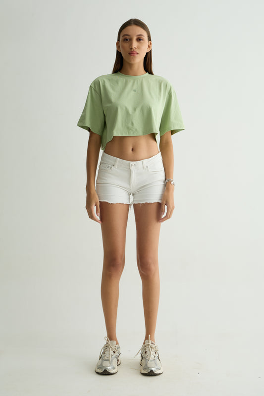 Cropped Tee Mint Green