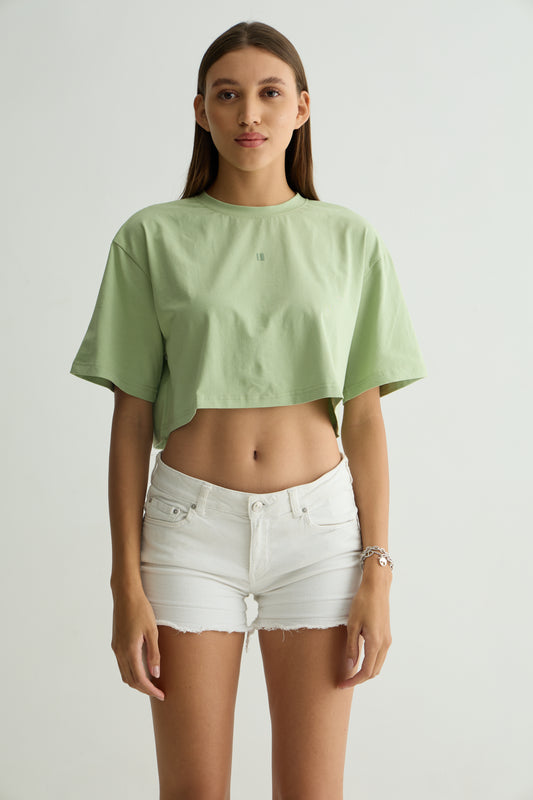 Chapter2Drip Mint Green cropped tee