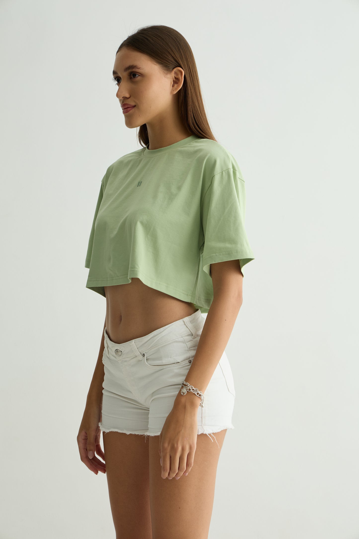Chapter2Drip Mint Green cropped tee — view 3