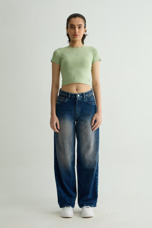 Oversized Washed Blue Denim