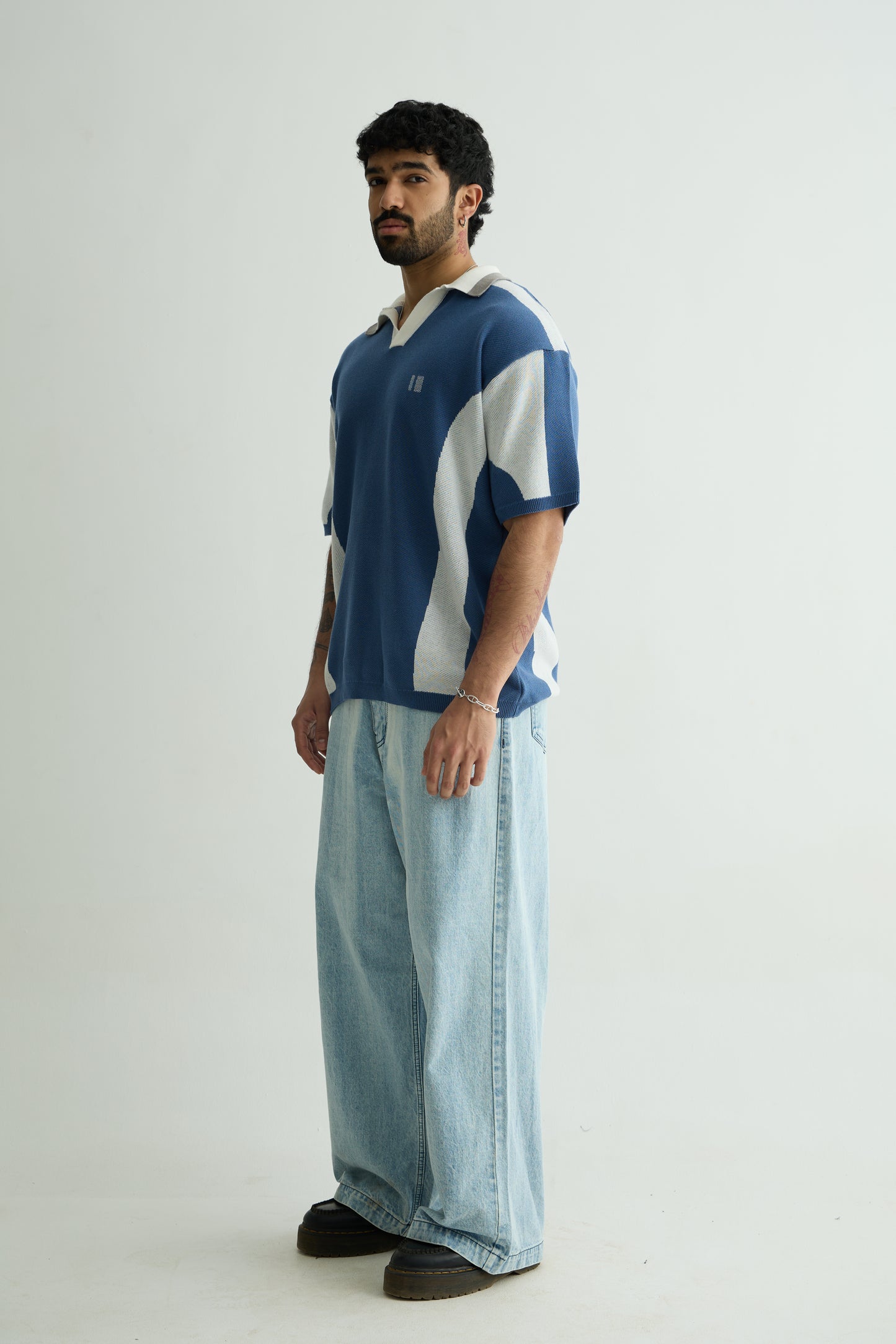 Chapter2Drip Blue knit polo — view 3