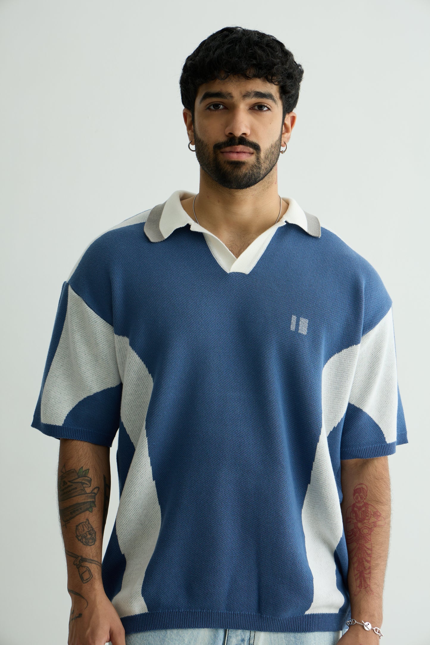 Chapter2Drip Blue knit polo — view 5