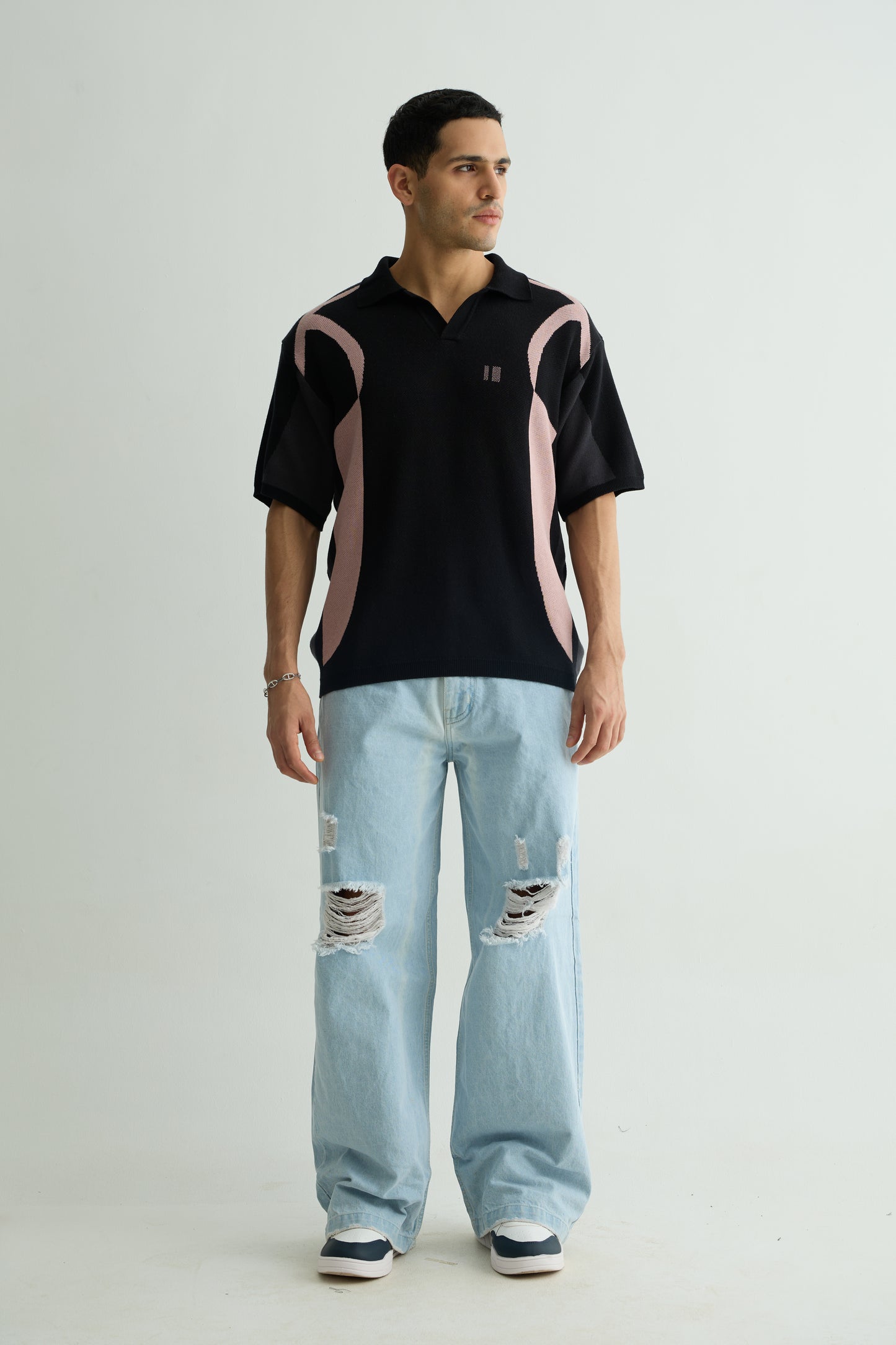 Black Knit Polo
