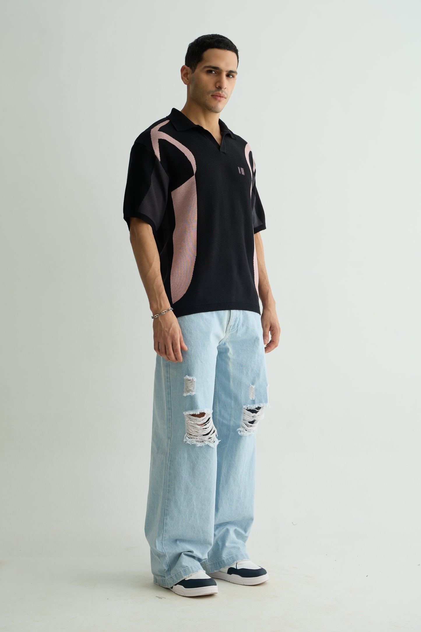 Black Knit Polo