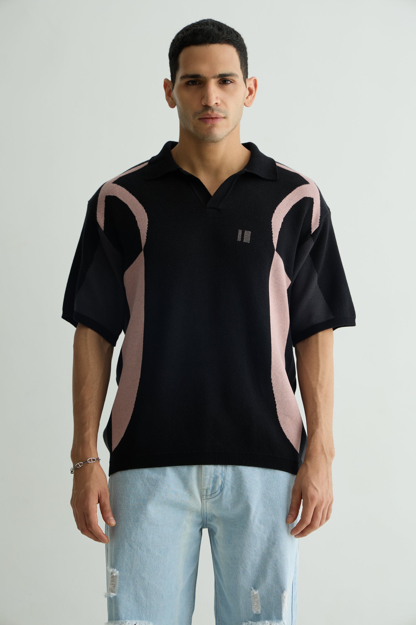 Black Knit Polo