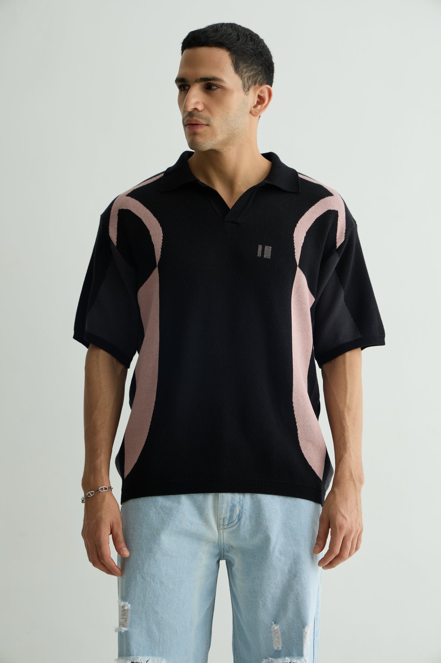 Black Knit Polo