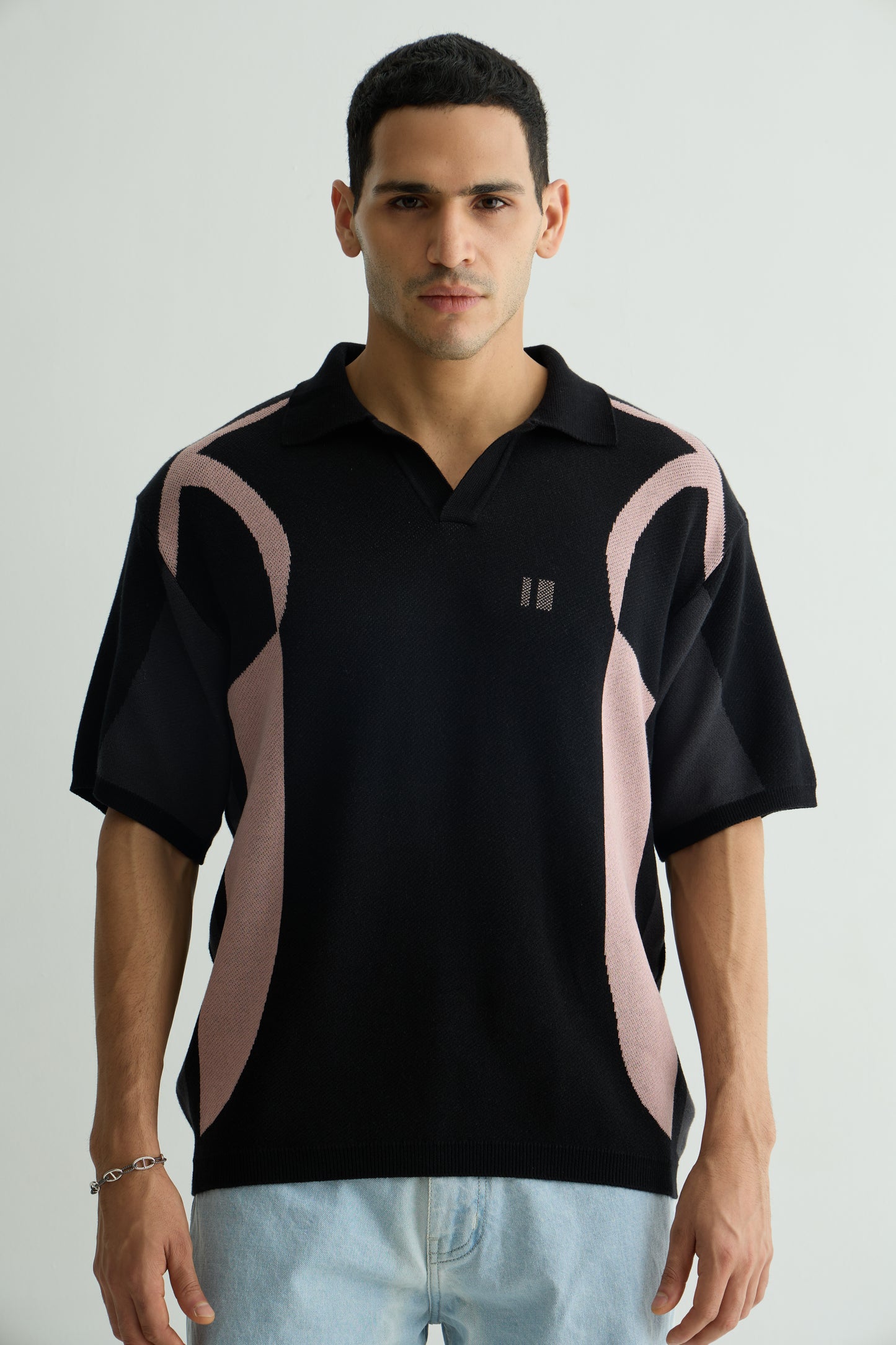 Black Knit Polo