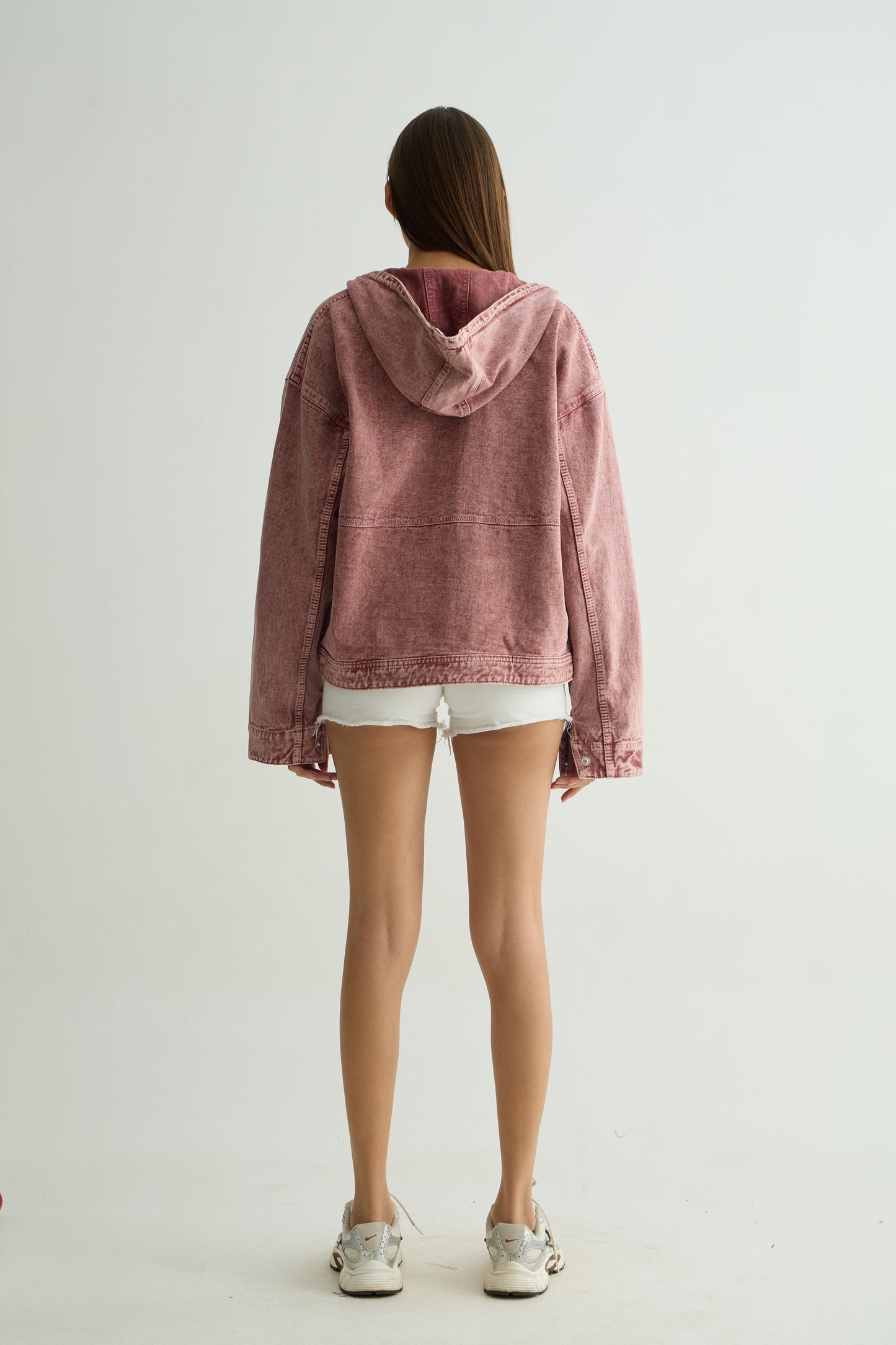 Pink Washed Overshirt Hoodie