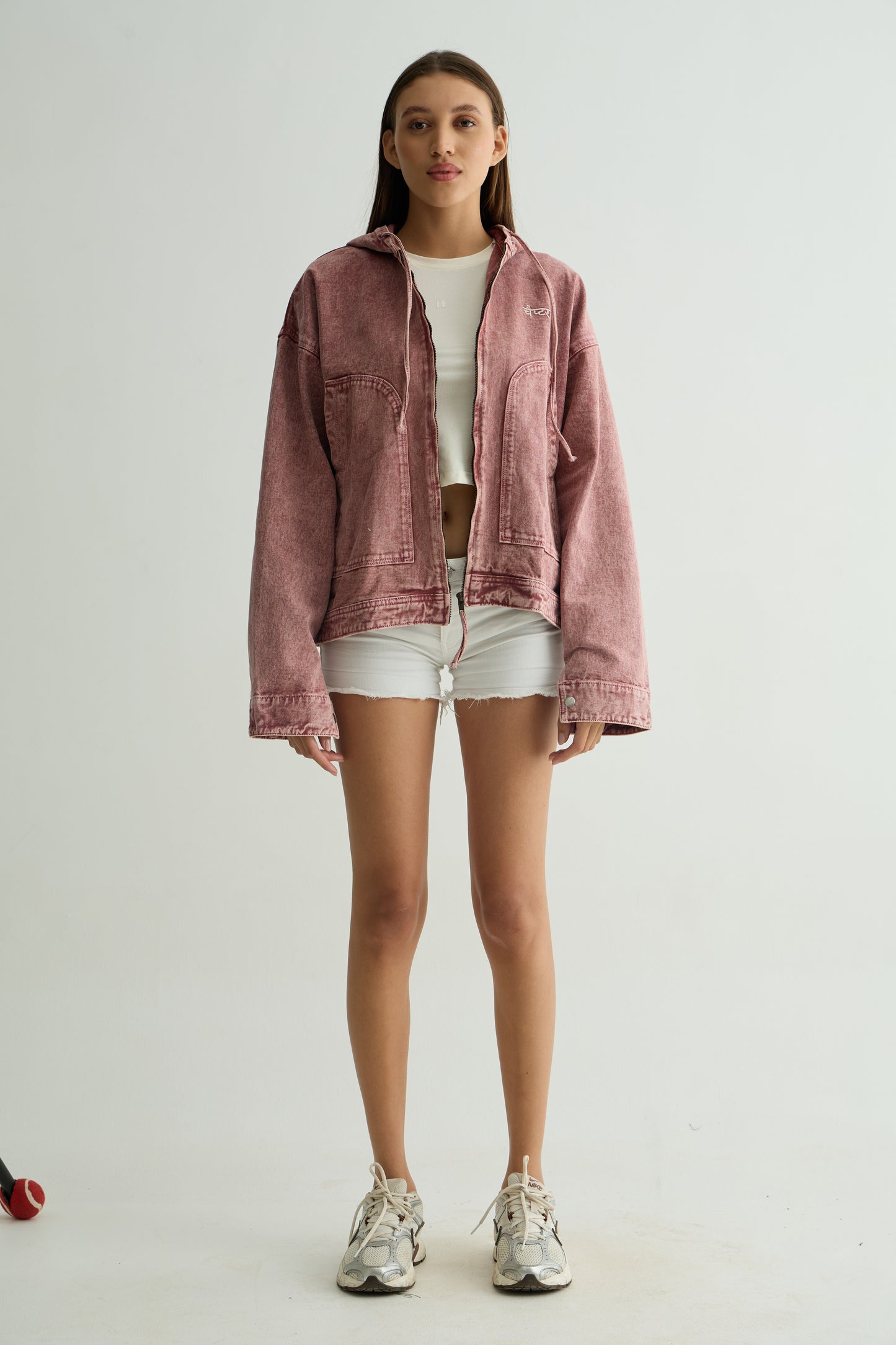 Pink Washed Overshirt Hoodie