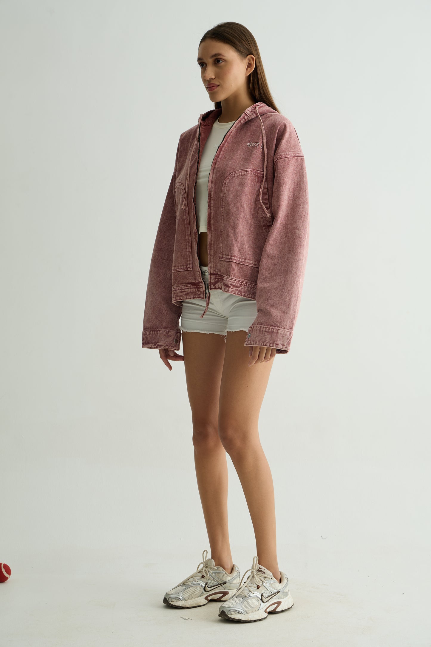 Pink Washed Overshirt Hoodie