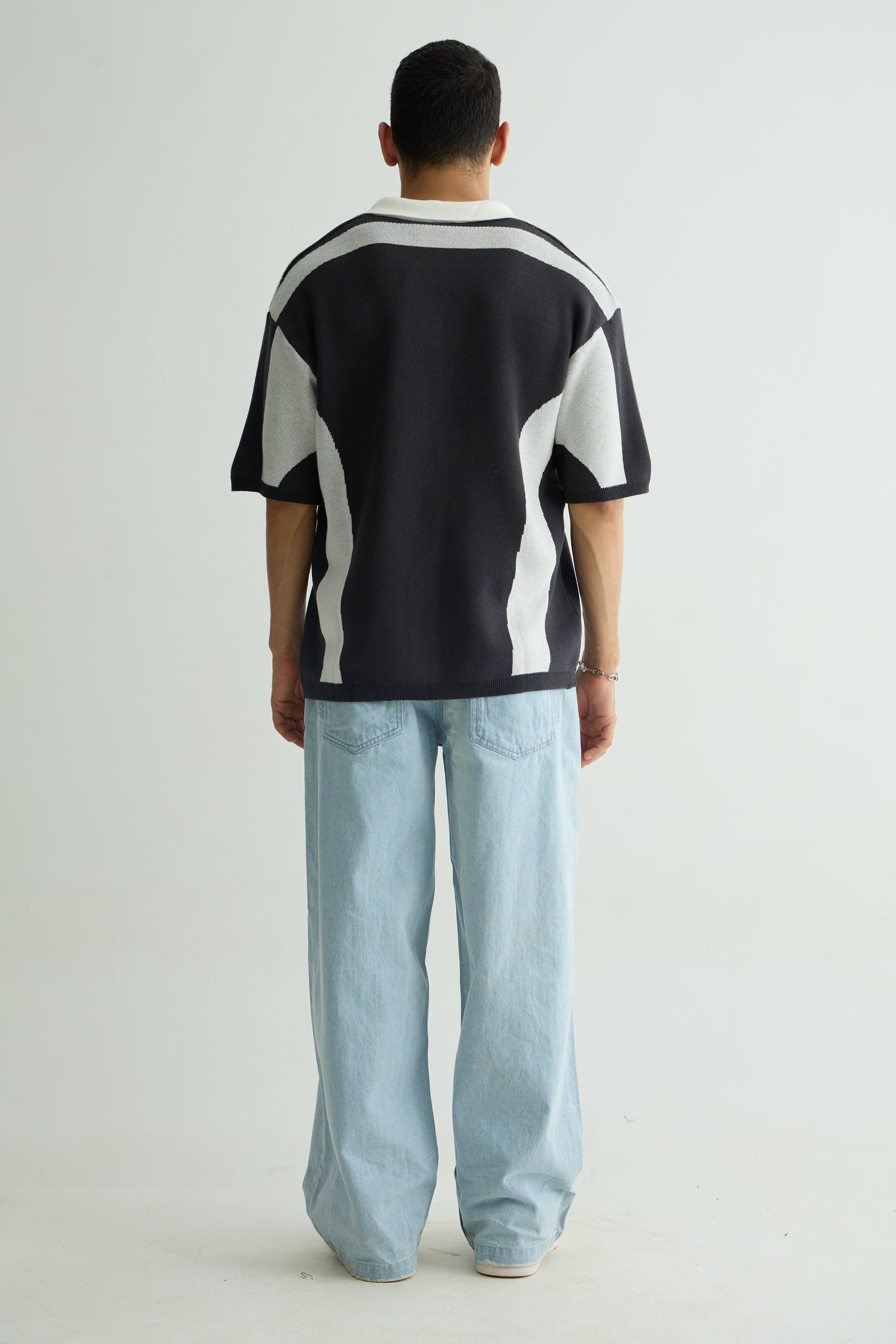 Chapter2Drip Charcoal knit polo — view 4