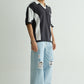Chapter2Drip Charcoal knit polo — view 5