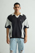 Chapter2Drip Charcoal knit polo