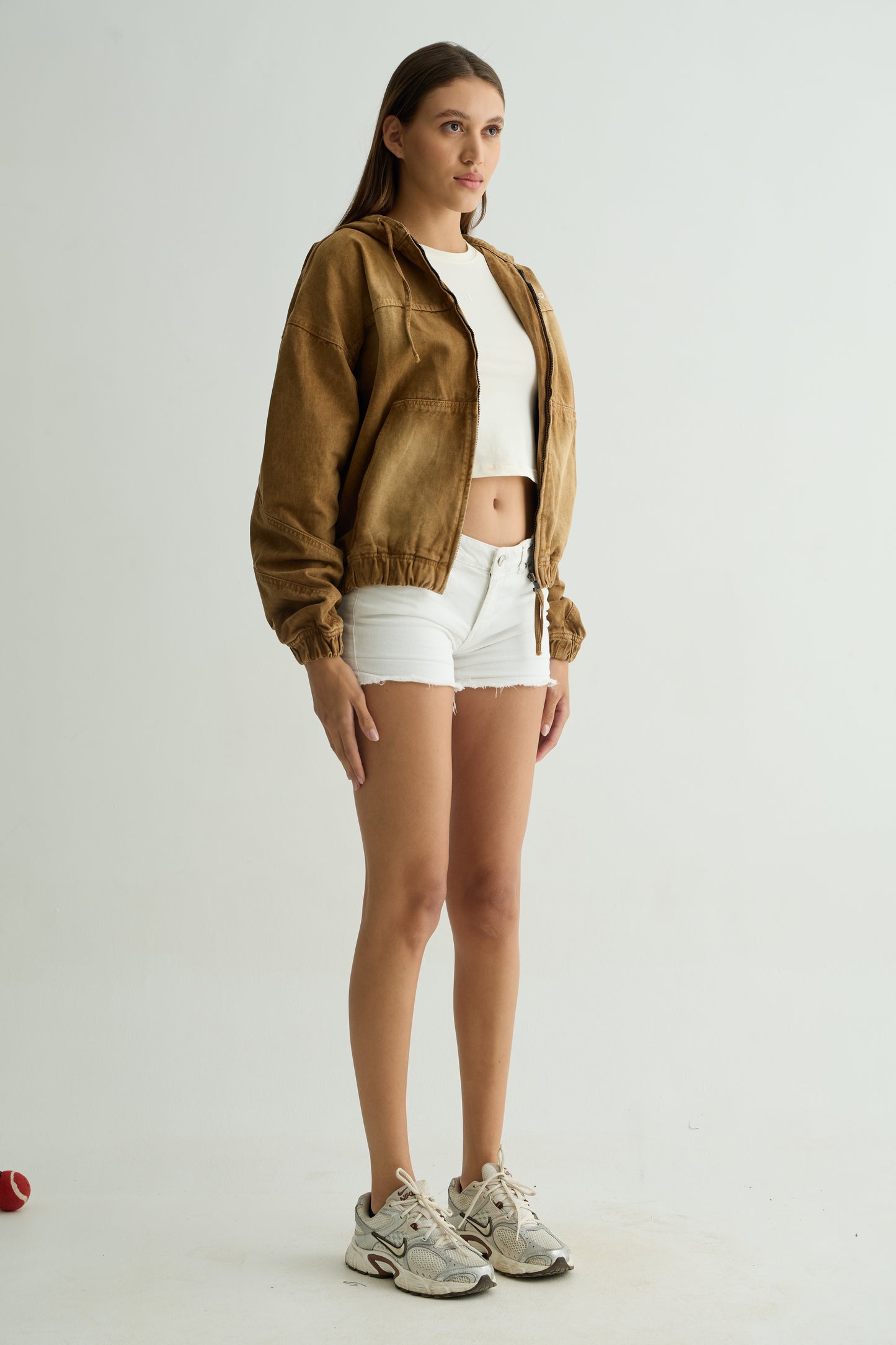 Mocha Brown Denim Hoodie