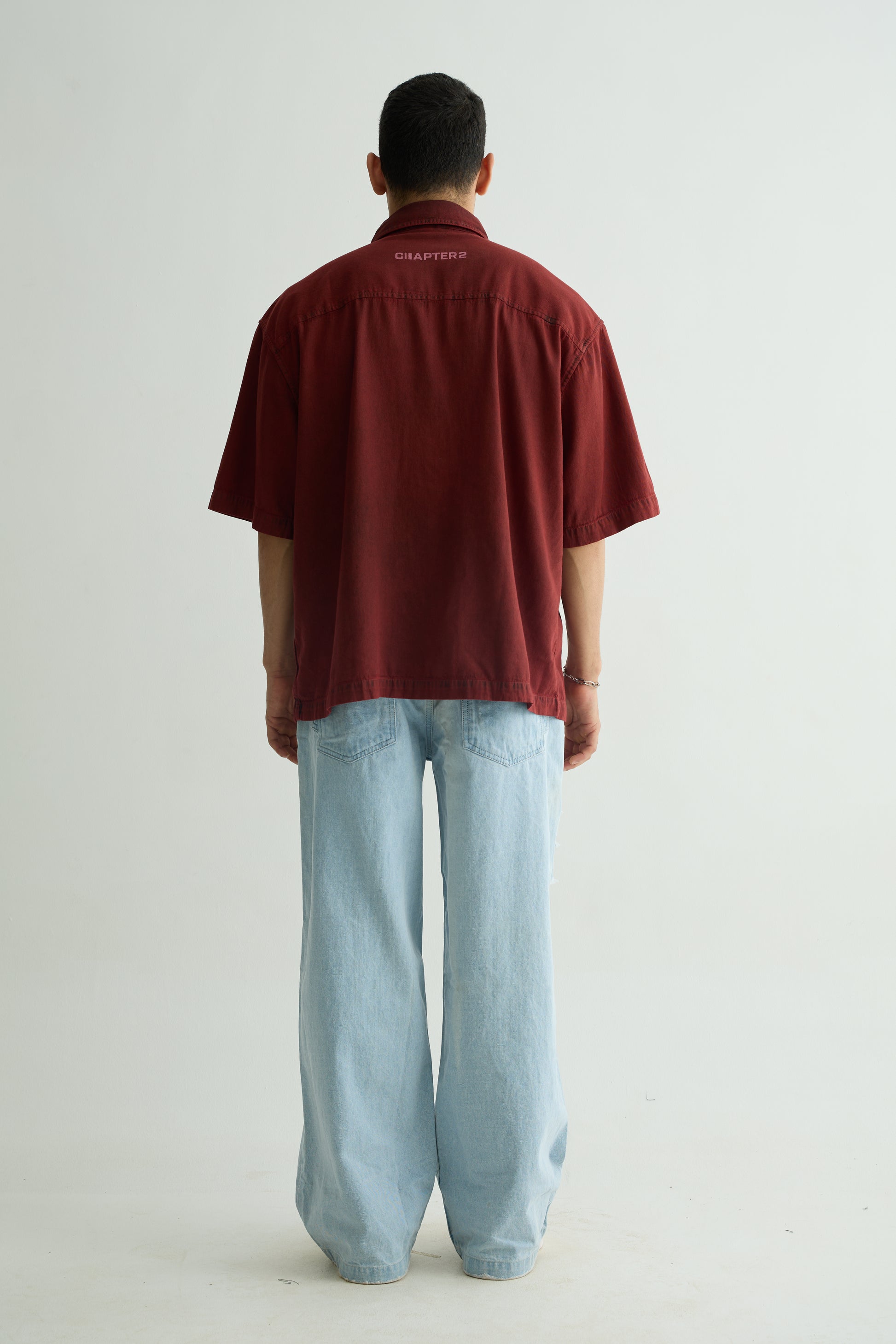 Chapter2Drip Maroon denim shirt — view 4