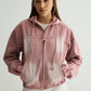 Pink Washed Denim Hoodie