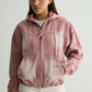 Pink Washed Denim Hoodie