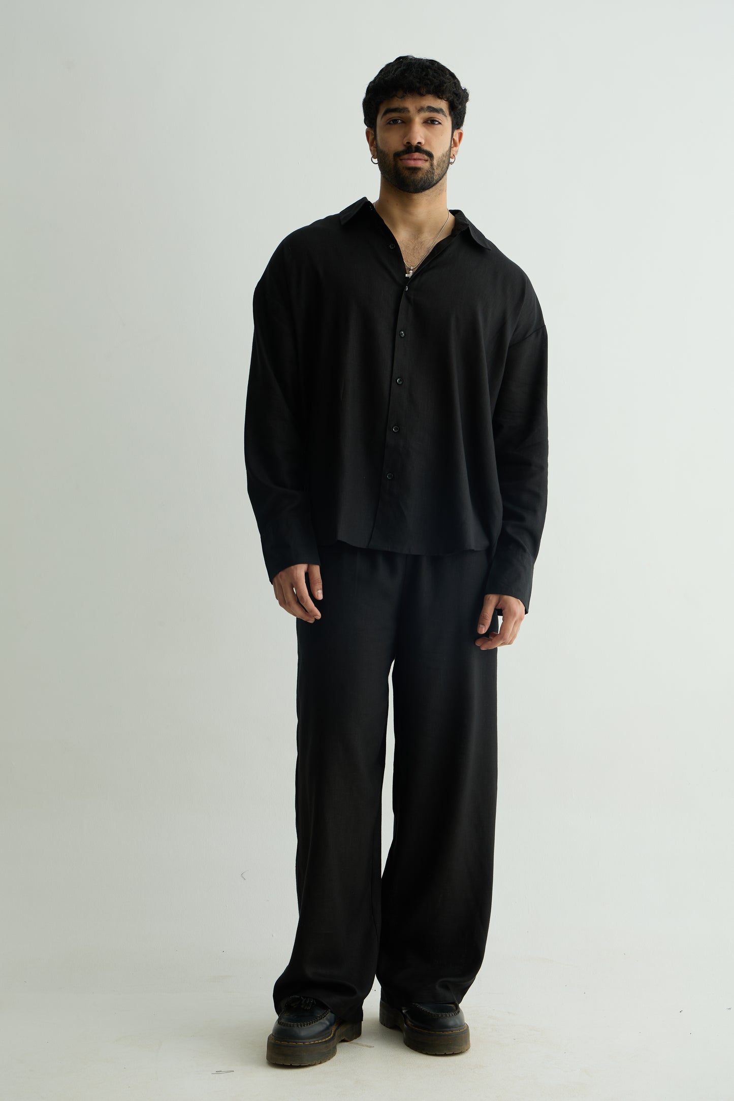 Black Linen Co-Ord Set