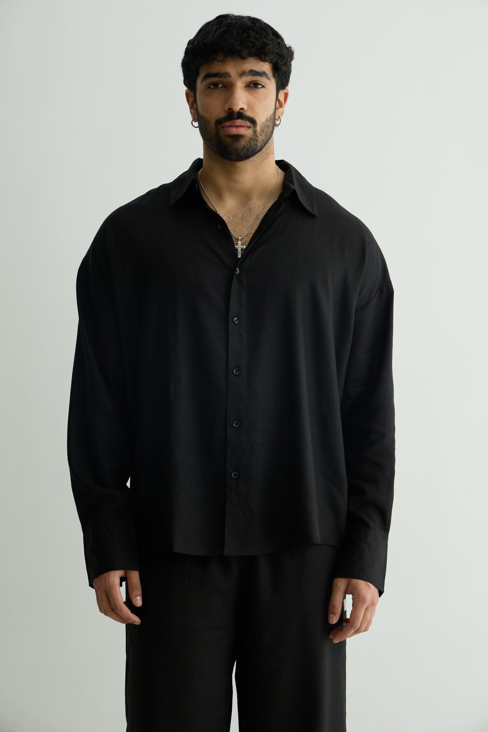 Black Linen Co-Ord Set