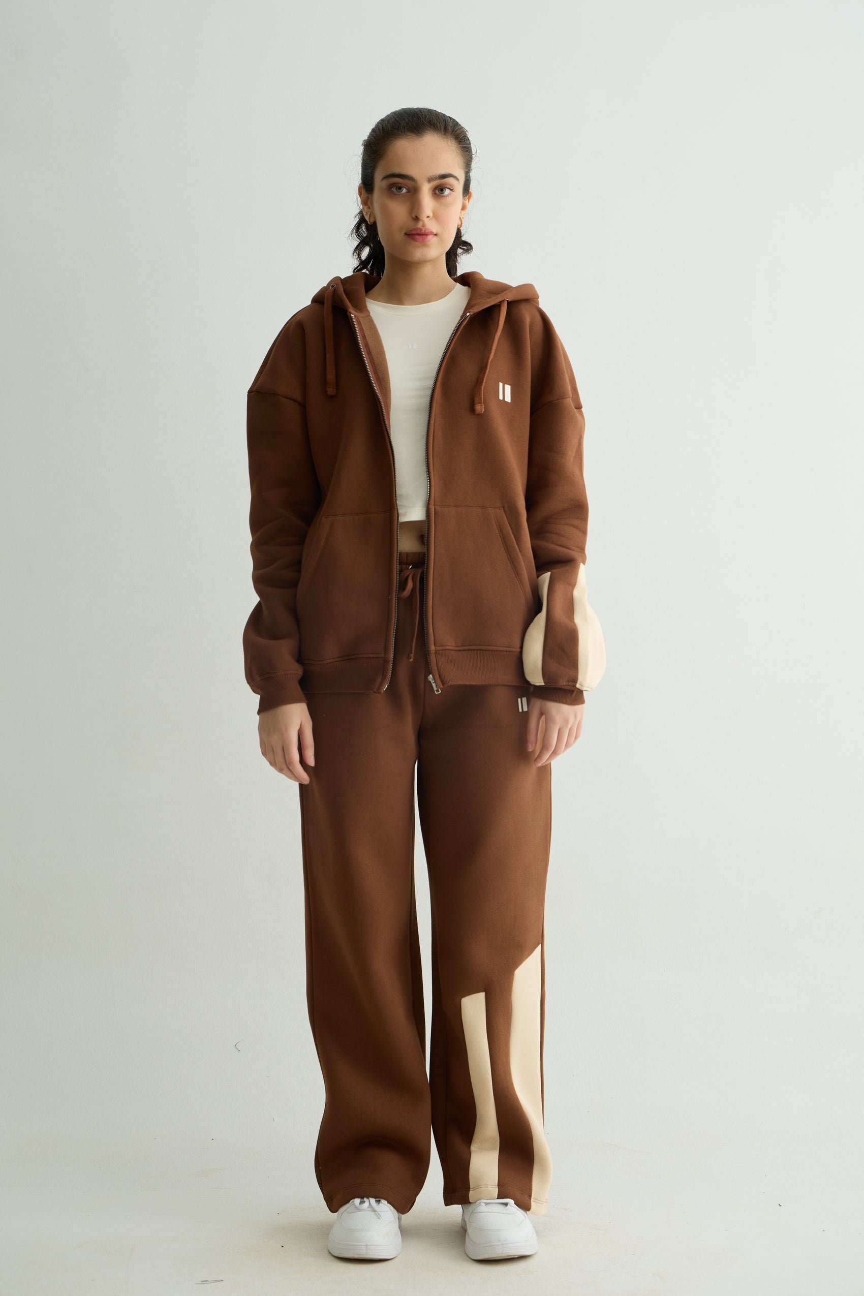 Mocha Everyday Zipper Hoodie + Sweatpants Set