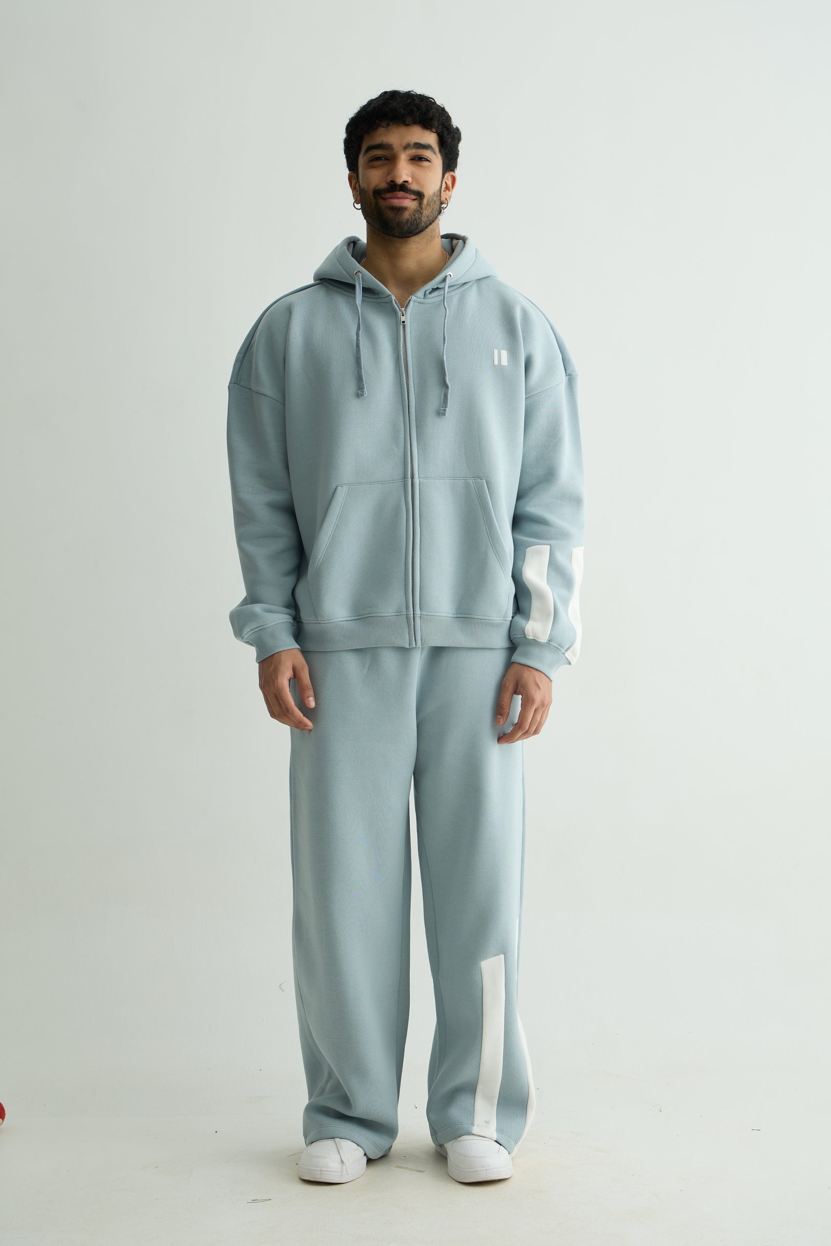 Pastel Blue Everyday Zipper Hoodie + Sweatpants Set