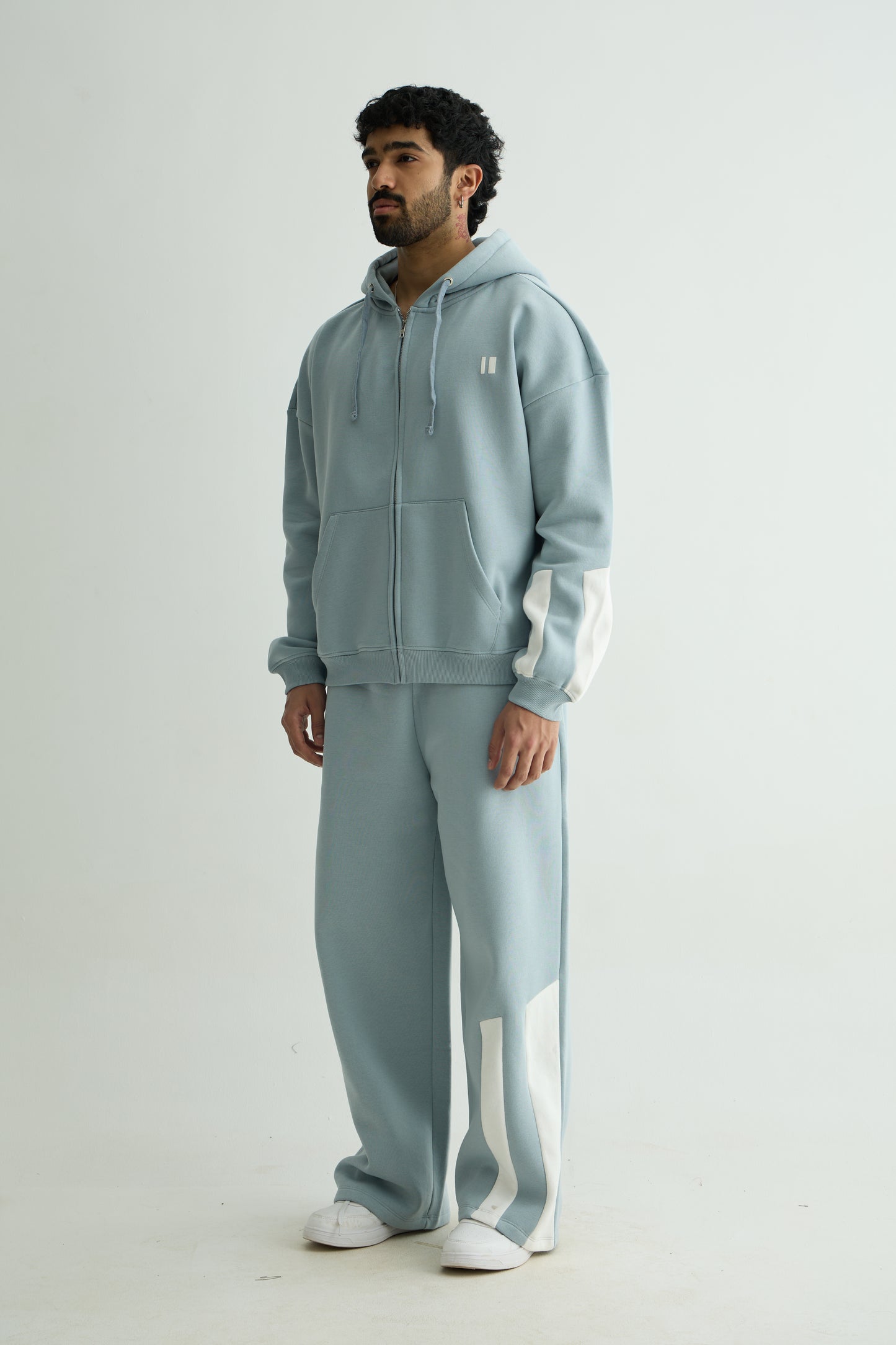 Pastel Blue Everyday Zipper Hoodie + Sweatpants Set