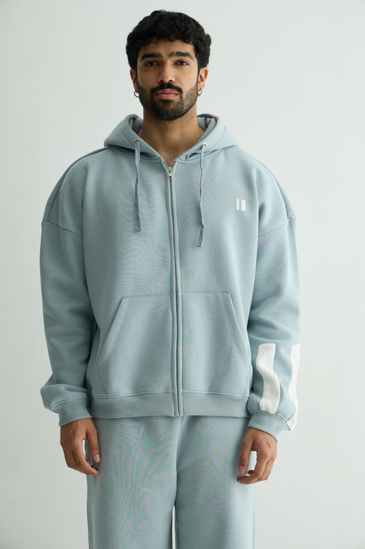 Pastel Blue Everyday Zipper Hoodie + Sweatpants Set