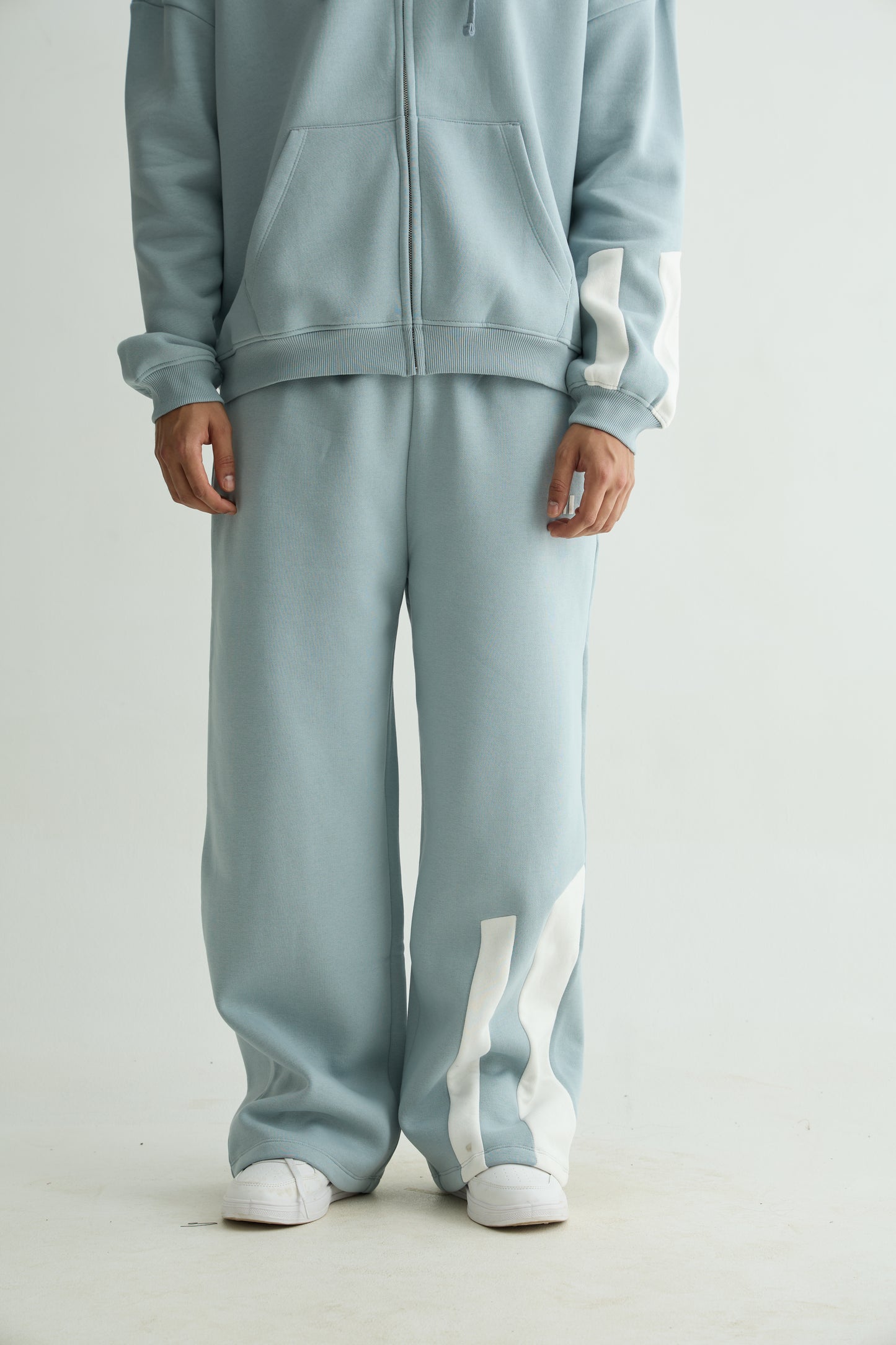 Pastel Blue Everyday Zipper Hoodie + Sweatpants Set