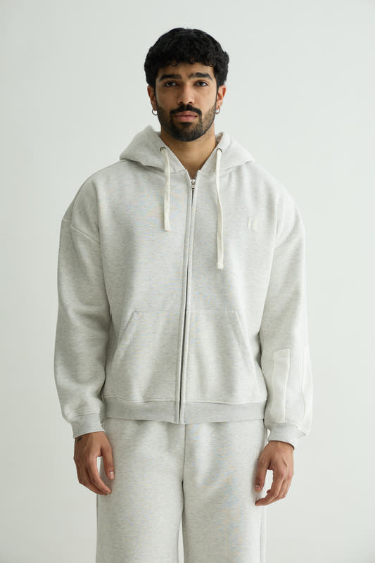 Chapter2Drip Grey everyday zipper hoodie & sweatpants set — view 2