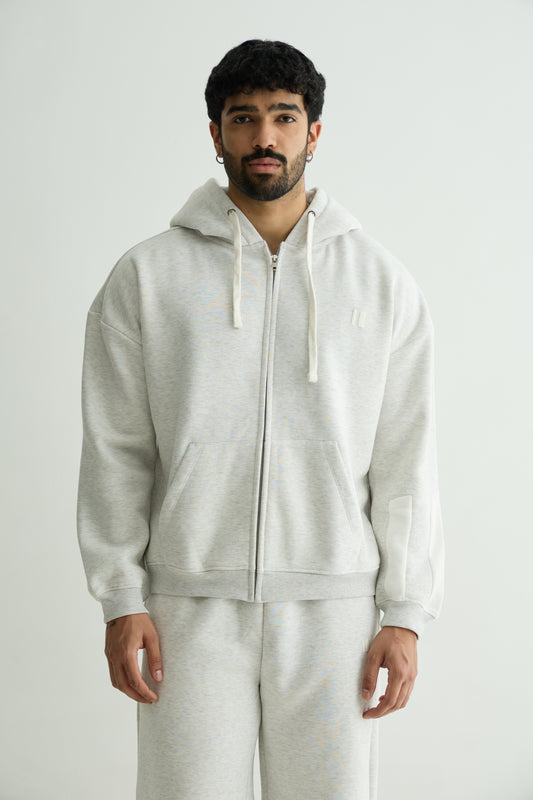 Grey Everyday Zipper Hoodie + Sweatpants Set