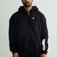 Black Everyday Zipper Hoodie + Sweatpants Set