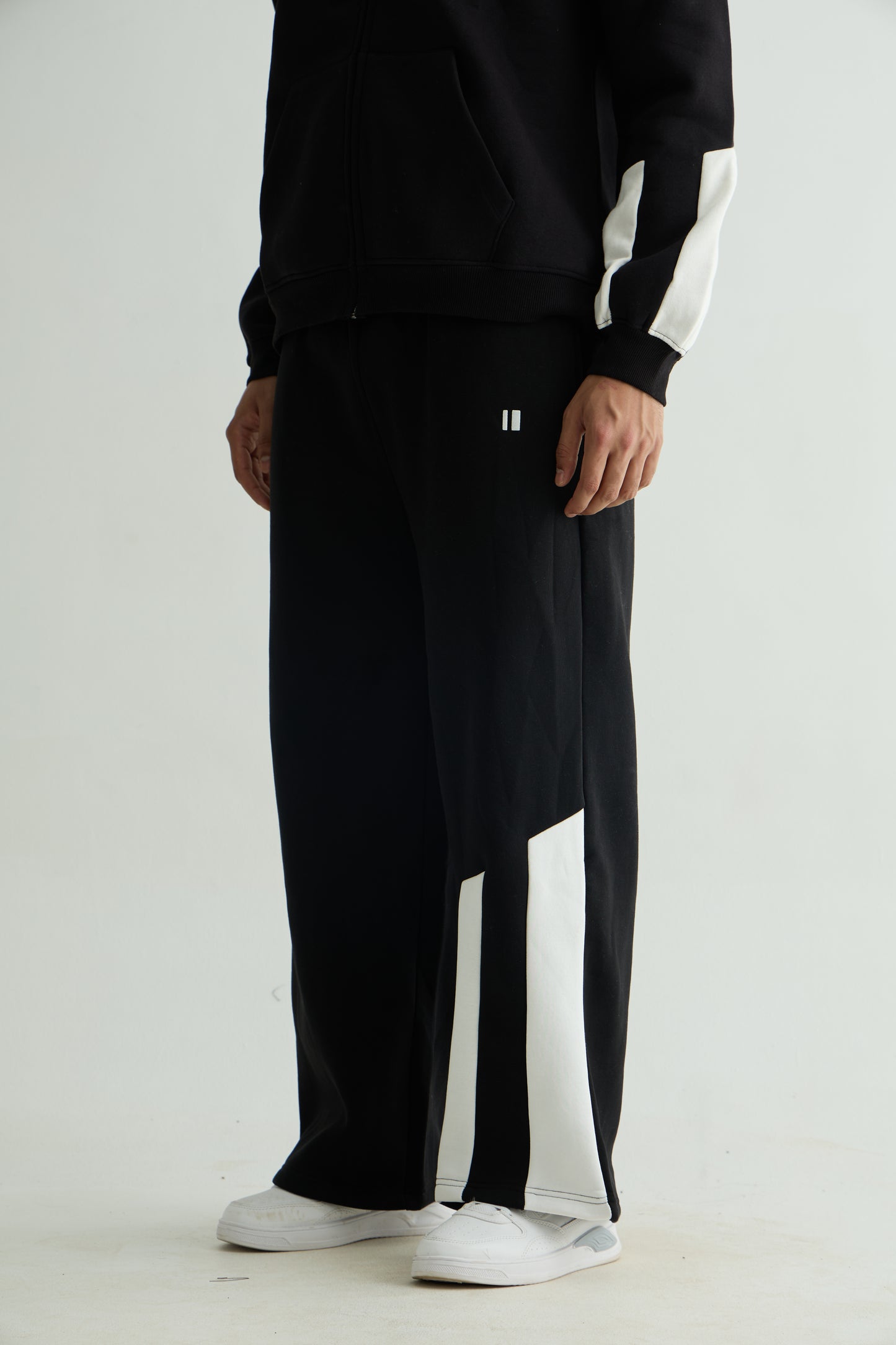 Black Everyday Zipper Hoodie + Sweatpants Set