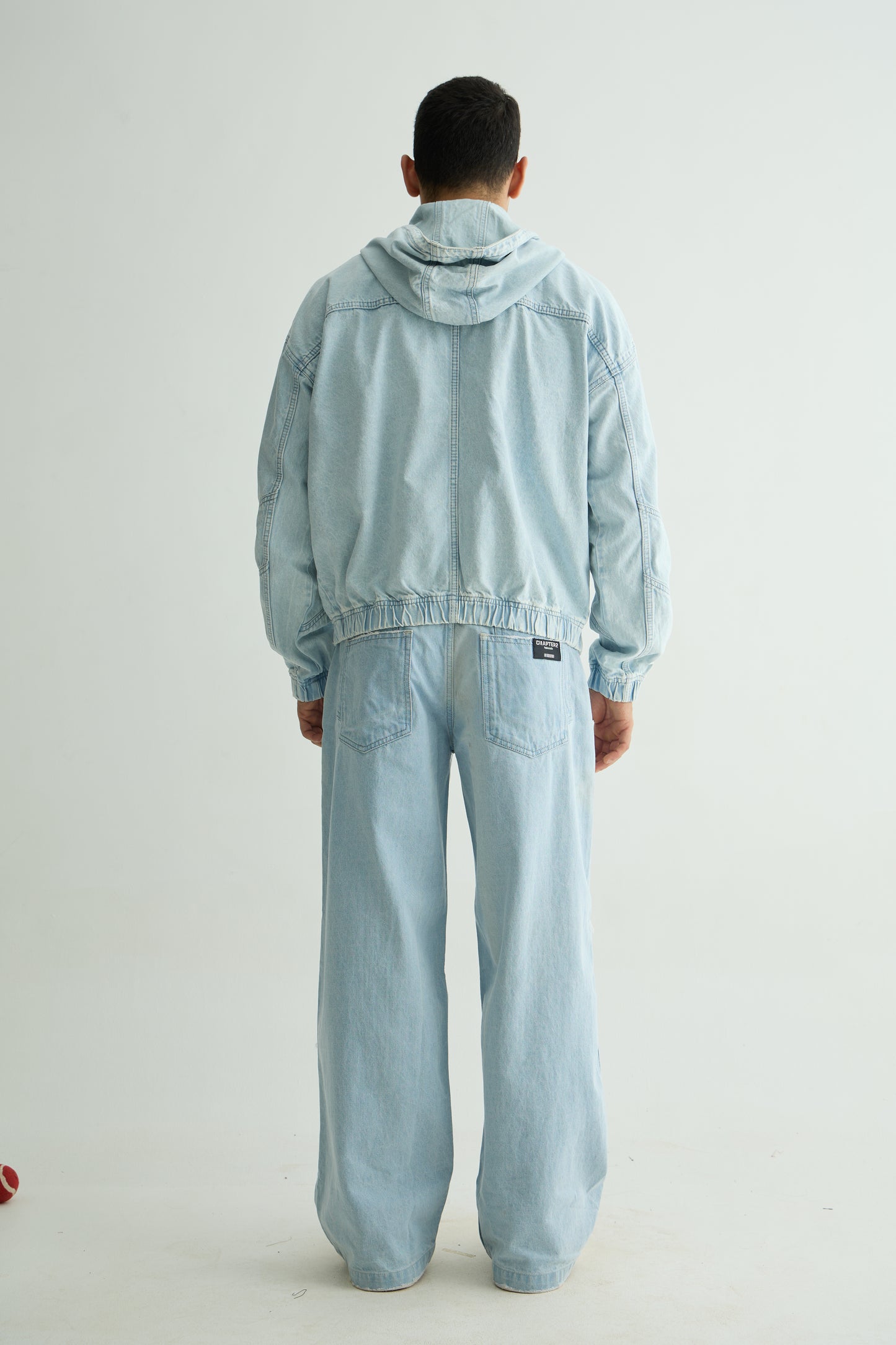 Light Blue Washed Denim Hoodie