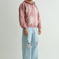 Pink Washed Denim Hoodie