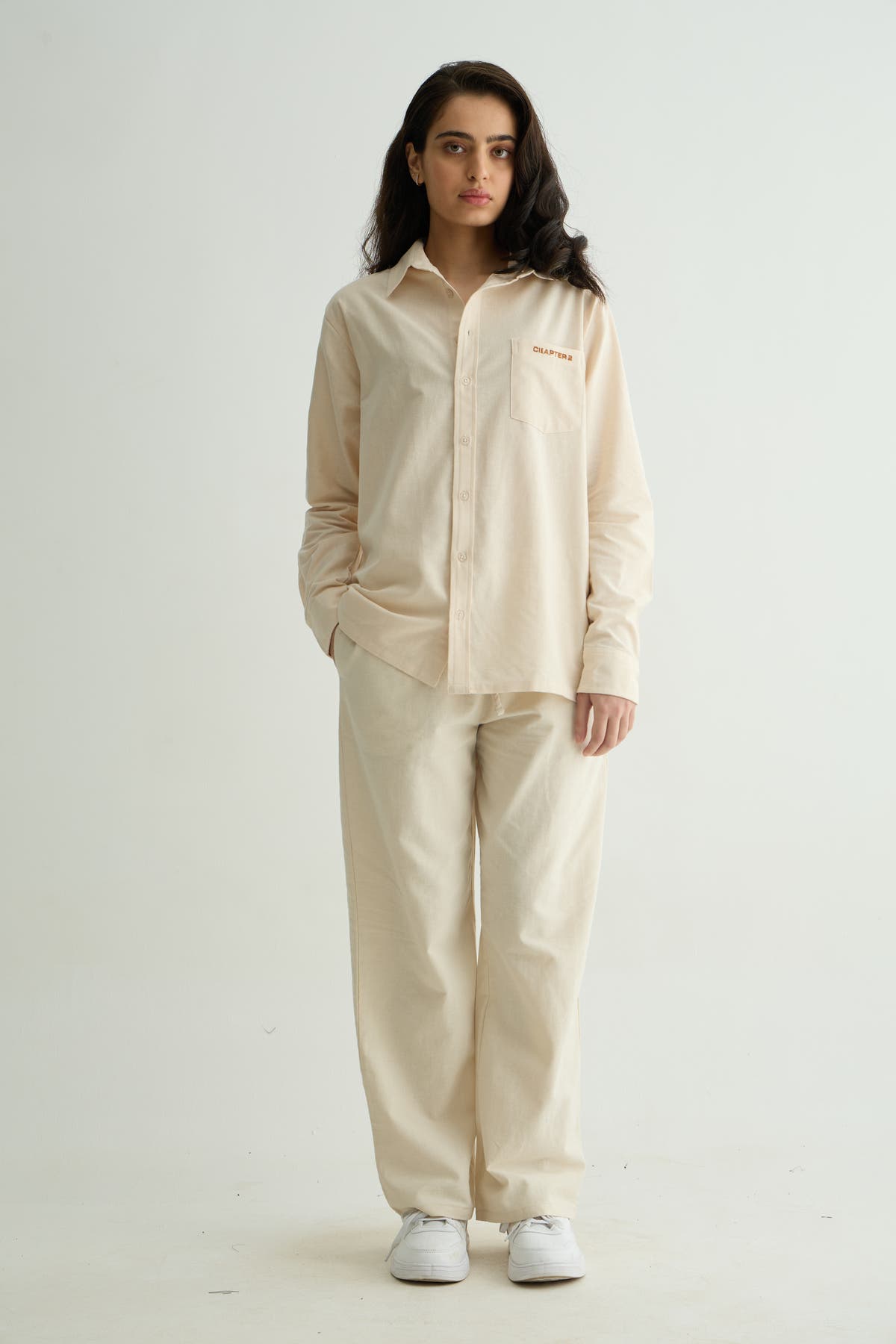 Chapter2Drip Off-White linen-cotton co-ord set