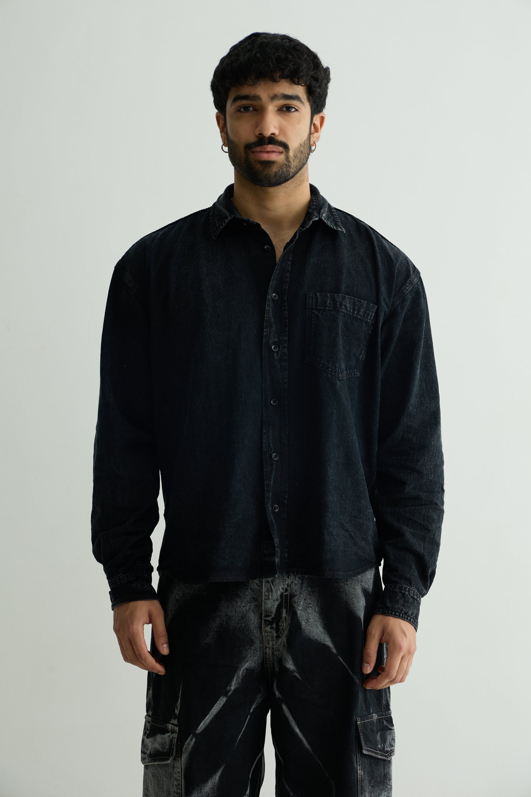 Charcoal Washed Denim Shirt