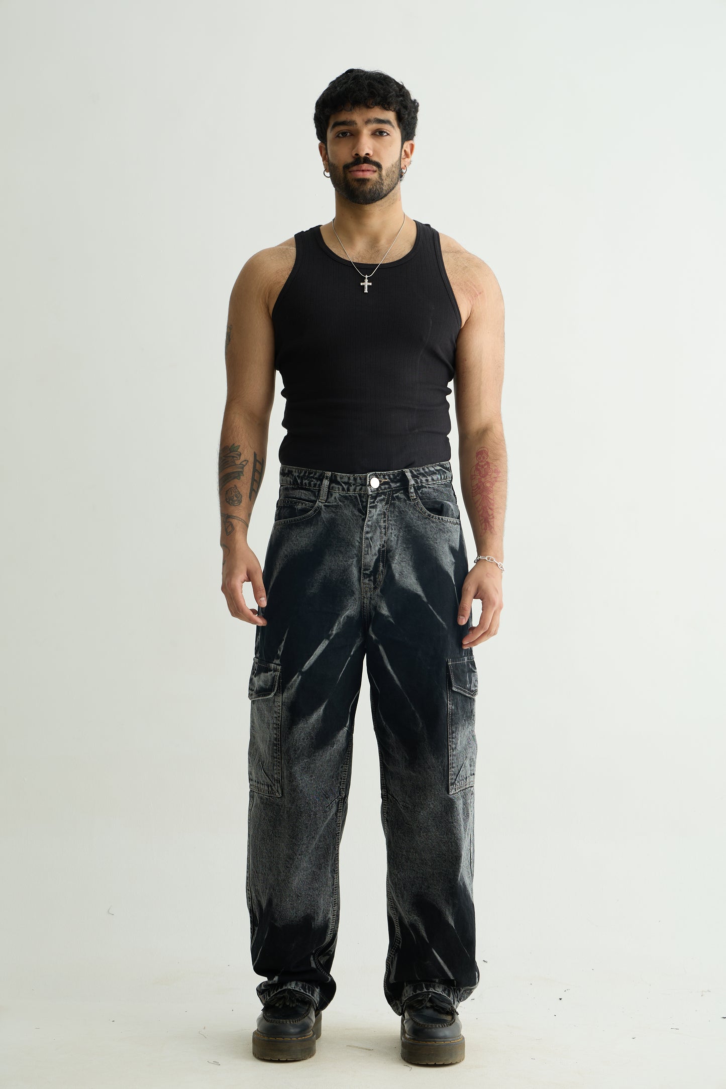 Black Fade Utility Cargos